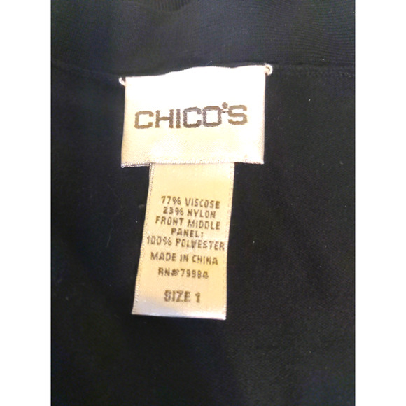 Chico's Women's Sweater Size 1 Medium Black Leopard Print Ruffle Quarter Sleeve - Picture 6 of 7